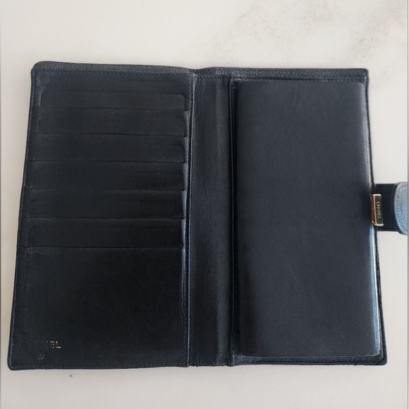 Chanel Black Caviar Continental Wallet With Kiss Lock Coin Purse. - Picture 9 of 14